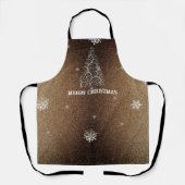 Weihnachtsbaum Glitzer und Schneeflocken | Gold Schürze (Vorderseite)