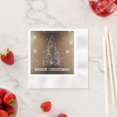 Weihnachtsbaum Glitzer und Schneeflocken | Gold Serviette (Beispiel)