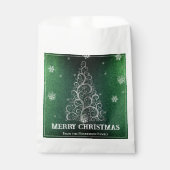 Weihnachtsbaum Glitzer und Schneeflocken | Grün Geschenktütchen (Vorderseite)
