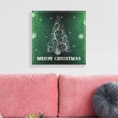 Weihnachtsbaum Glitzer und Schneeflocken | Grün Leinwanddruck (Insitu (Wohnzimmer))