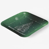 Weihnachtsbaum Glitzer und Schneeflocken | Grün Pappteller (Gewinkelt)