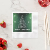 Weihnachtsbaum Glitzer und Schneeflocken | Grün Serviette (Beispiel)