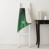 Weihnachtsbaum Glitzer und Schneeflocken | Grün Sherpadecke (Beispiel)