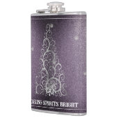 Weihnachtsbaum Glitzer und Schneeflocken | LILA Flachmann (Links)