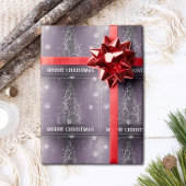Weihnachtsbaum Glitzer und Schneeflocken | LILA Geschenkpapier
