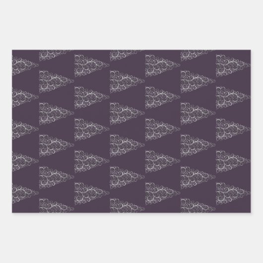 Weihnachtsbaum Glitzer und Schneeflocken | LILA Geschenkpapier Set (Vorderseite 2)