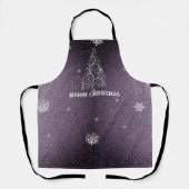 Weihnachtsbaum Glitzer und Schneeflocken | LILA Schürze (Vorderseite)