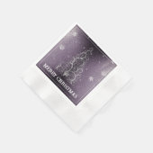 Weihnachtsbaum Glitzer und Schneeflocken | LILA Serviette (Ecke)