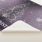 Weihnachtsbaum Glitzer und Schneeflocken | LILA Sherpadecke (3/4)