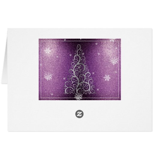 Weihnachtsbaum Glitzer und Schneeflocken | Magenta (Rückseite Horizontal)