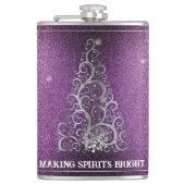 Weihnachtsbaum Glitzer und Schneeflocken | Magenta Flachmann (Vorderseite)