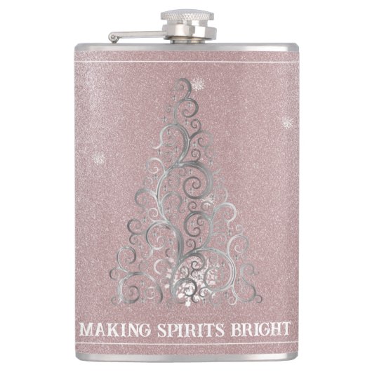 Weihnachtsbaum Glitzer und Schneeflocken | Rosa Flachmann (Vorderseite)