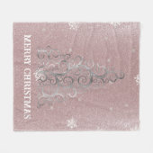 Weihnachtsbaum Glitzer und Schneeflocken | Rosa Fleecedecke (Vorderseite (Horizontal))