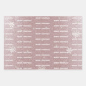 Weihnachtsbaum Glitzer und Schneeflocken | Rosa Geschenkpapier Set (Vorderseite 3)