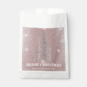 Weihnachtsbaum Glitzer und Schneeflocken | Rosa Geschenktütchen (Vorderseite)