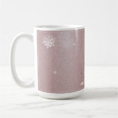 Weihnachtsbaum Glitzer und Schneeflocken | Rosa Kaffeetasse (Links)