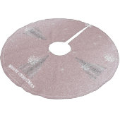 Weihnachtsbaum Glitzer und Schneeflocken | Rosa Polyester Weihnachtsbaumdecke (Schrägansicht)