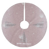 Weihnachtsbaum Glitzer und Schneeflocken | Rosa Polyester Weihnachtsbaumdecke (Vorderseite)