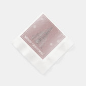 Weihnachtsbaum Glitzer und Schneeflocken | Rosa Serviette (Ecke)