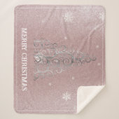 Weihnachtsbaum Glitzer und Schneeflocken | Rosa Sherpadecke (Vorderseite)