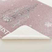 Weihnachtsbaum Glitzer und Schneeflocken | Rosa Sherpadecke (3/4)