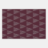 Weihnachtsbaum Glitzer und Schneeflocken | Rot Geschenkpapier Set (Vorderseite 2)