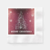 Weihnachtsbaum Glitzer und Schneeflocken | Rot Serviette (Vorderseite)