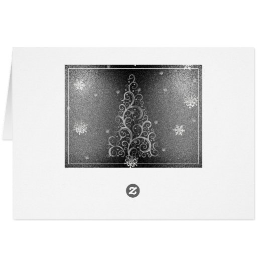 Weihnachtsbaum Glitzer und Schneeflocken | Silber (Rückseite Horizontal)