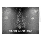 Weihnachtsbaum Glitzer und Schneeflocken | Silber (Vorderseite (Horizontal))