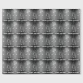 Weihnachtsbaum Glitzer und Schneeflocken | Silber Geschenkpapier (Flach)