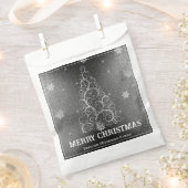 Weihnachtsbaum Glitzer und Schneeflocken | Silber Geschenktütchen (Ausgeschnitten)