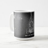Weihnachtsbaum Glitzer und Schneeflocken | Silber Kaffeetasse (Vorderseite Links)