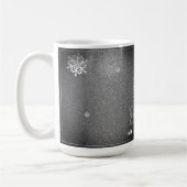 Weihnachtsbaum Glitzer und Schneeflocken | Silber Kaffeetasse (Links)