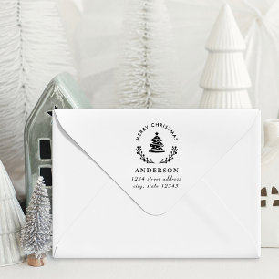 Weihnachtsbaum Globe Familienname Rücksendeadresse Gummistempel
