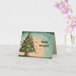 Weihnachtsbaum glücklich Neues Jahr Karte