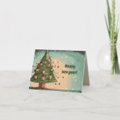 Weihnachtsbaum glücklich Neues Jahr Karte (Vorderseite)