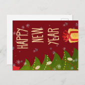 Weihnachtsbaum glücklich Neues Jahr Postkarte (Vorne/Hinten)