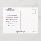 Weihnachtsbaum glückliche Neujahrsferien personali Postkarte (Rückseite)