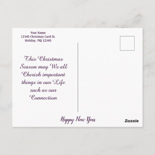 Weihnachtsbaum glückliche Neujahrsferien personali Postkarte (Rückseite)