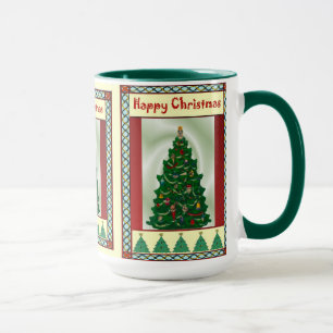 Weihnachtsbaum, glückliches Weihnachten Tasse