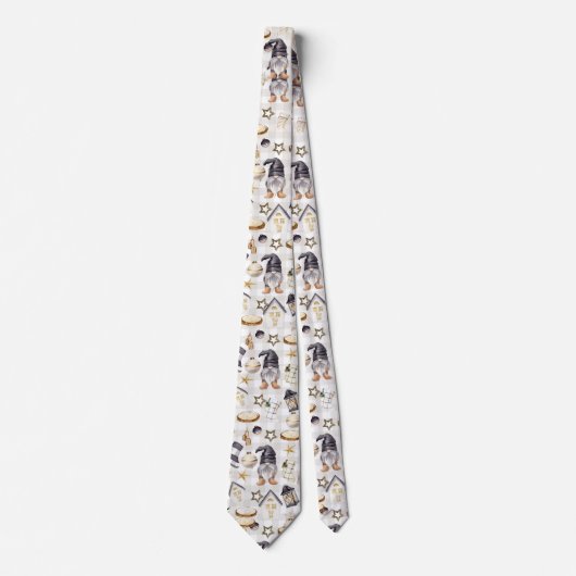 Weihnachtsbaum Gnome Landhaus Krawatte (Vorderseite)