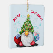 Weihnachtsbaum Gnome mit Geschenken Keramikornament (Rechts)