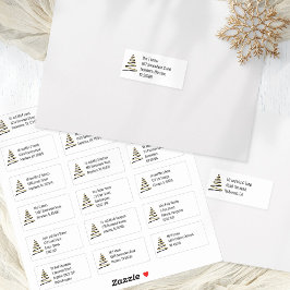 Weihnachtsbaum Gold Black 18 Empfänger Adressen Aufkleber