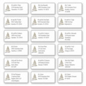 Weihnachtsbaum Gold Black 18 Empfänger Adressen Aufkleber (Vorderseite)