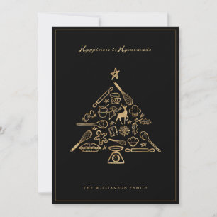 Weihnachtsbaum Gold & Black Family Rezept Feiertagskarte