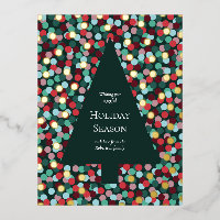 Weihnachtsbaum Gold Foil mit Confetti Dot Border