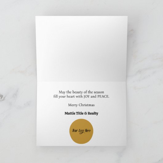 Weihnachtsbaum Gold Foil mit Schneeflocken Karte (Innenseite)