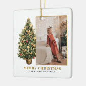 Weihnachtsbaum Gold Frohe Weihnachtszeit Foto Keramikornament (Links)