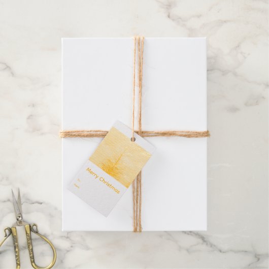 Weihnachtsbaum Gold Geschenkanhänger (Mit Schnur)