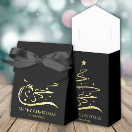 Weihnachtsbaum Gold Glitzer Reittiere Geschenkschachtel